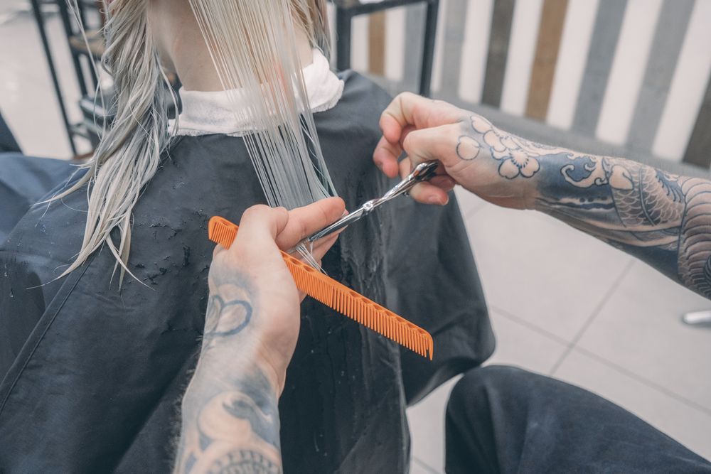 Close-up of a precision cut in progress